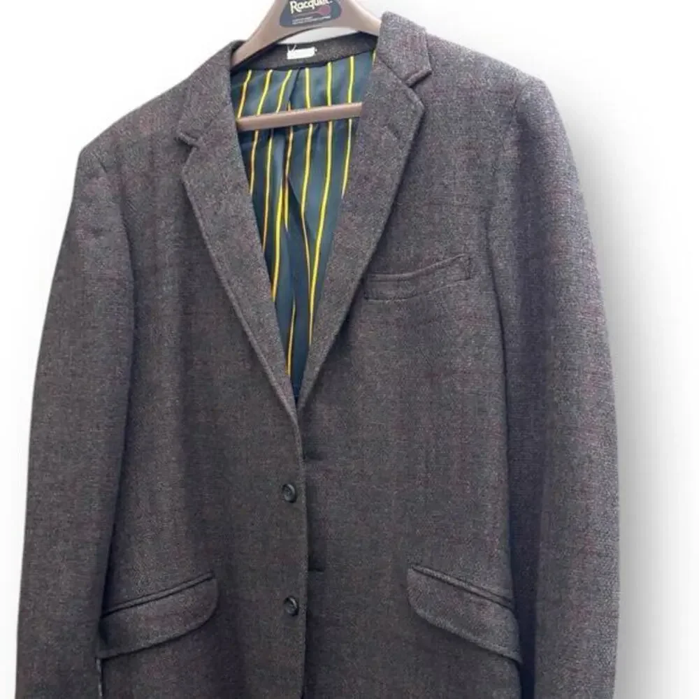 1960s Tweed Sport Coat 38R Hillary Morton ACWA Union Vintage Blazer Dark Green